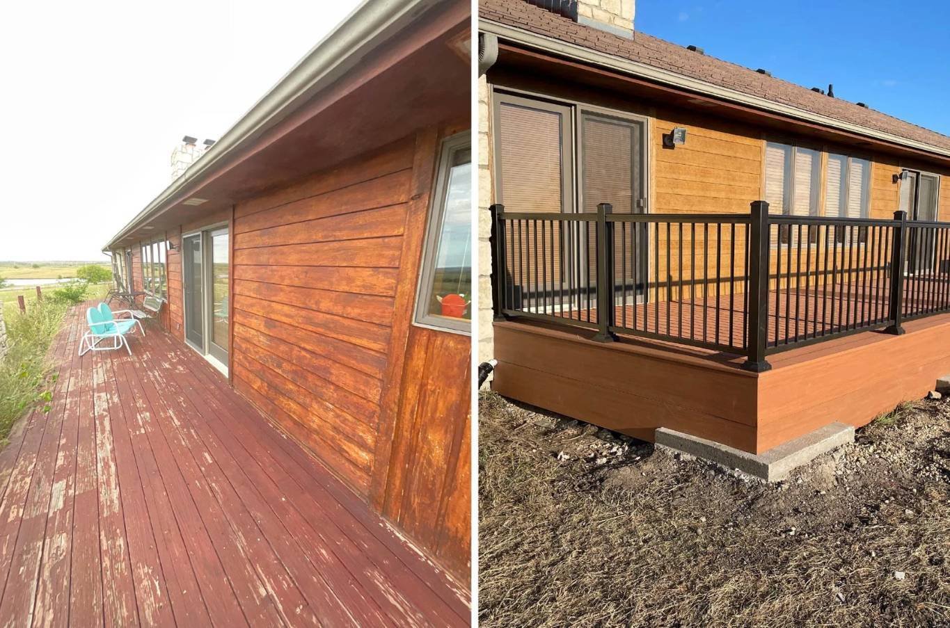 Image of before and after a wooden deck update in Manhattan, KS by Fox Home Innovations-1 Image of before and after a wooden deck update in Manhattan, KS by Fox Home Innovations-1
