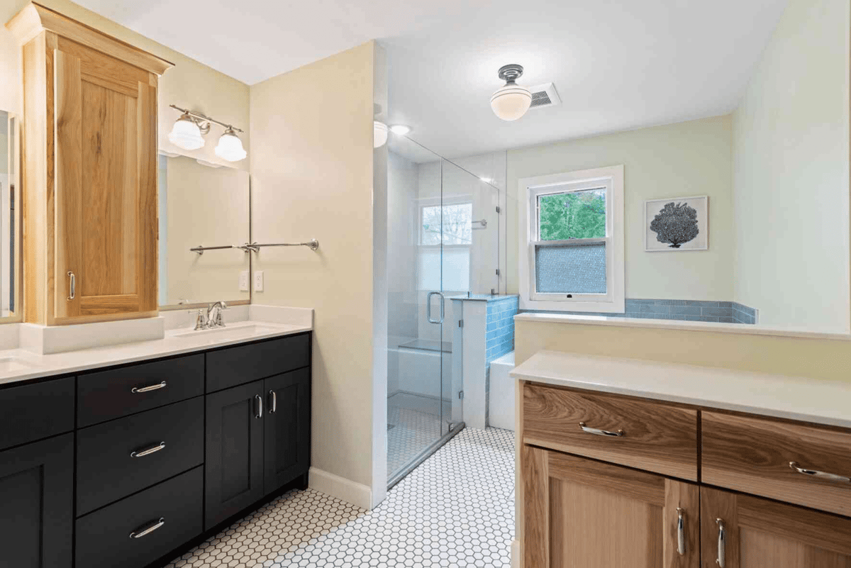bathroom remodel in manhattan kansas with glass shower door