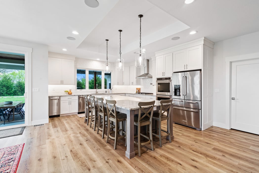 bright modern kitchen renovation with light contertops