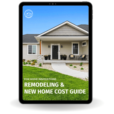 Tablet display of remodeling and new home cost guide