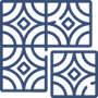 Blue icon of four kitchen tiles
