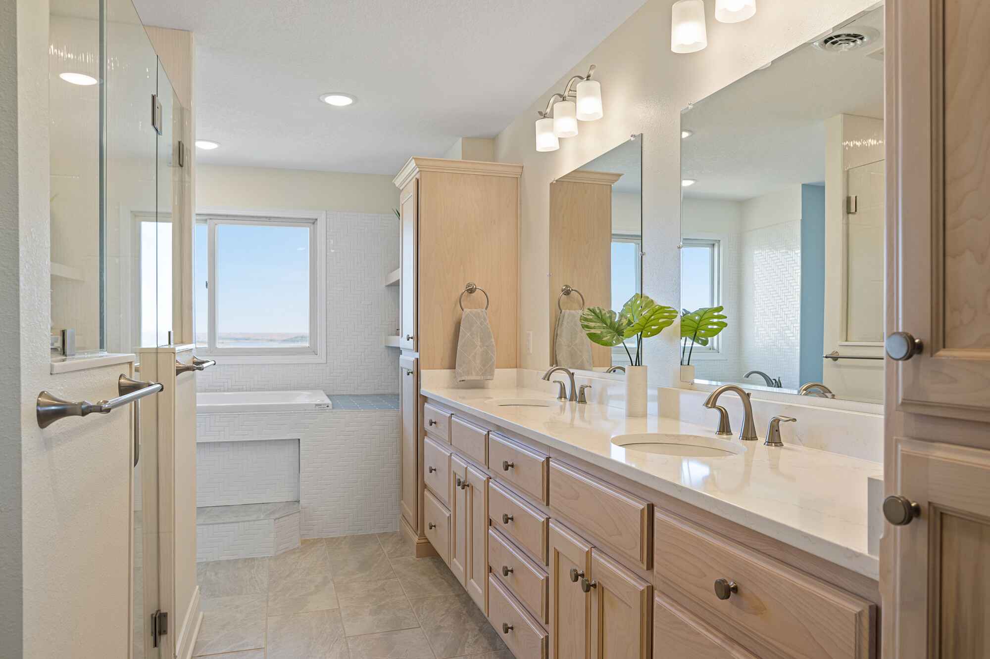 bathroom remodel with his and hers vanity