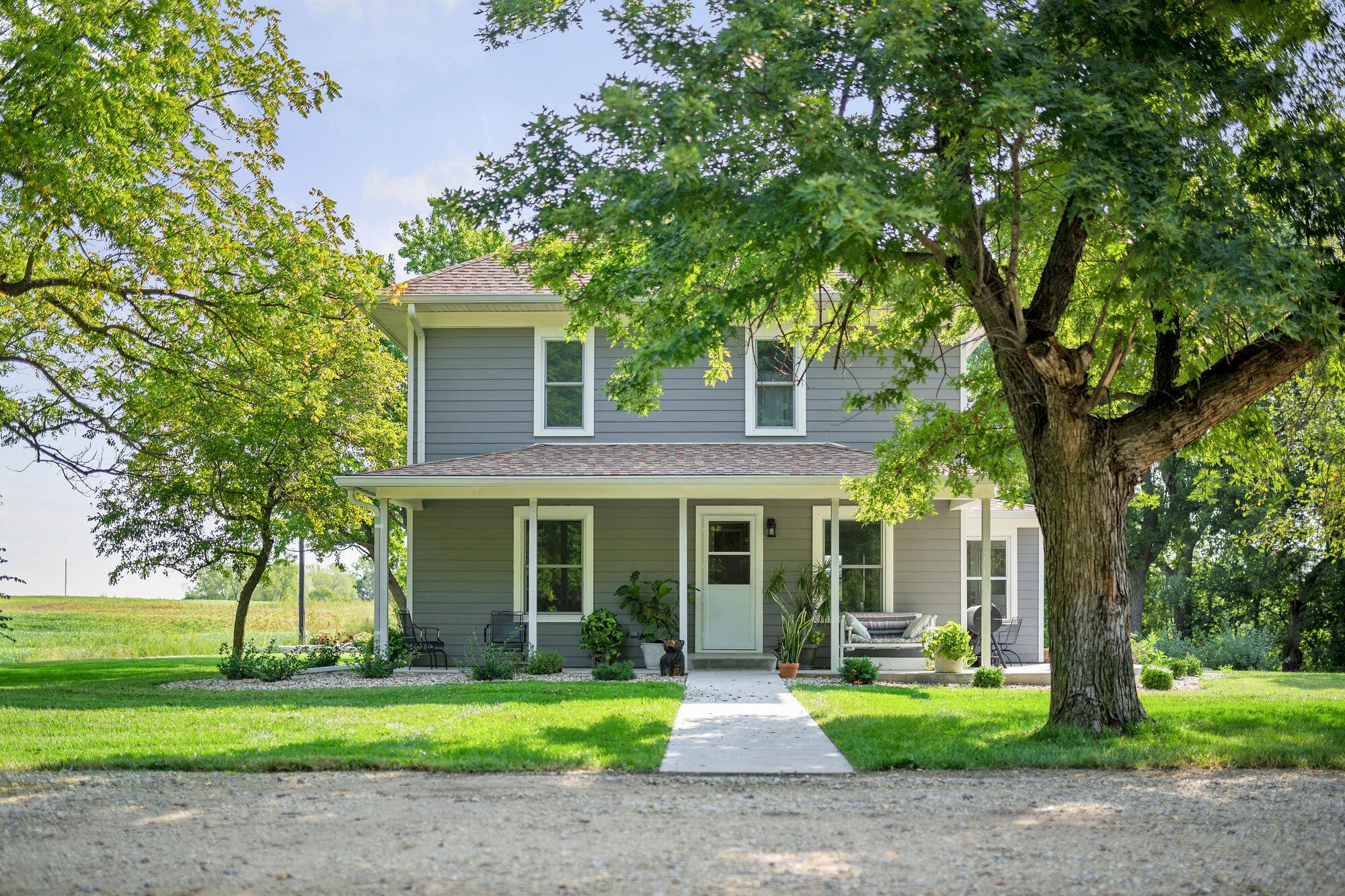 front exterior home addition with grey siding in manhattan kansas