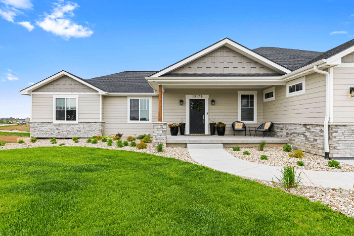 Exterior view of a home renovation.