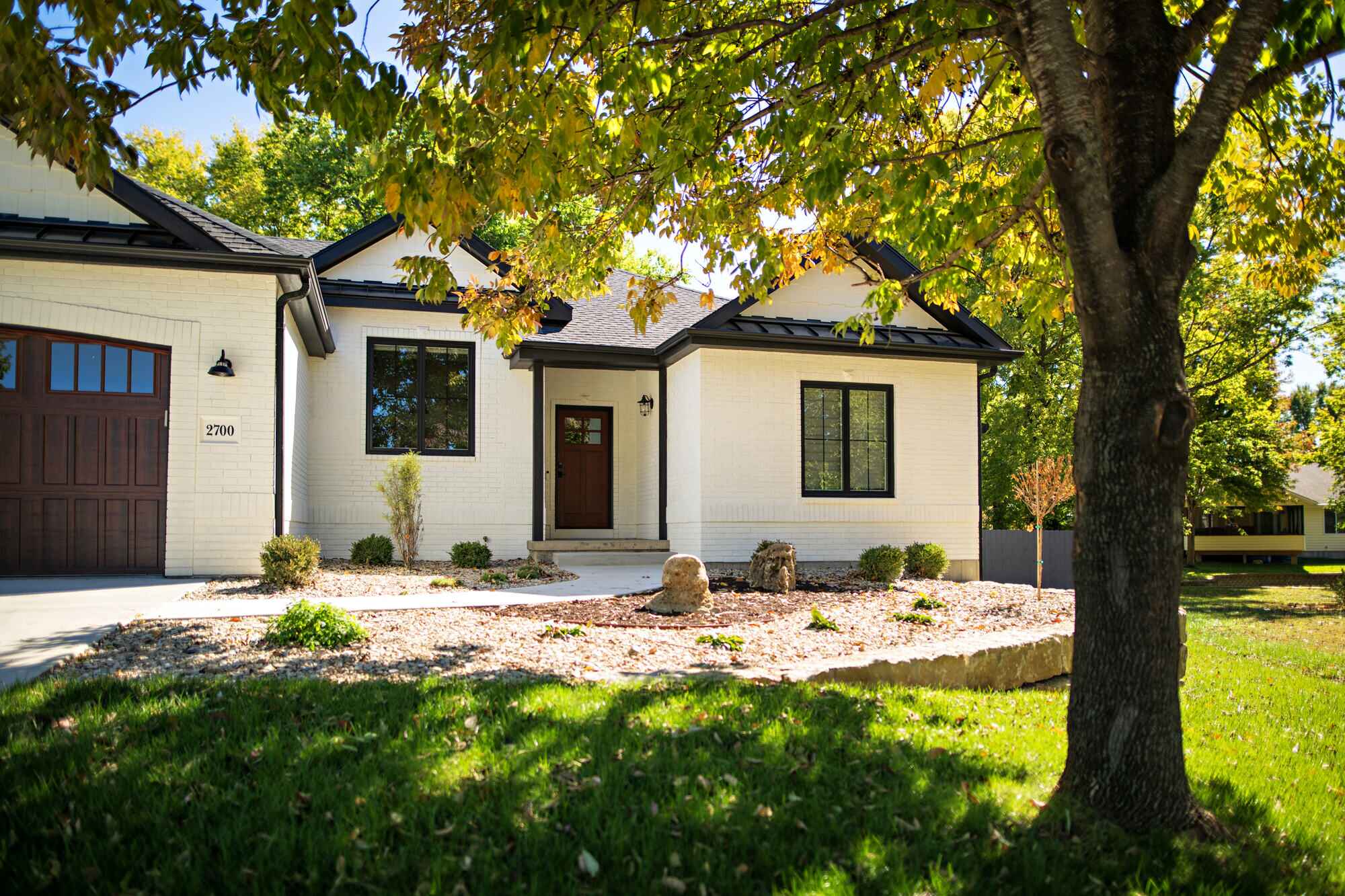 home addition exterior picture with dark window trim in manhattan kansas