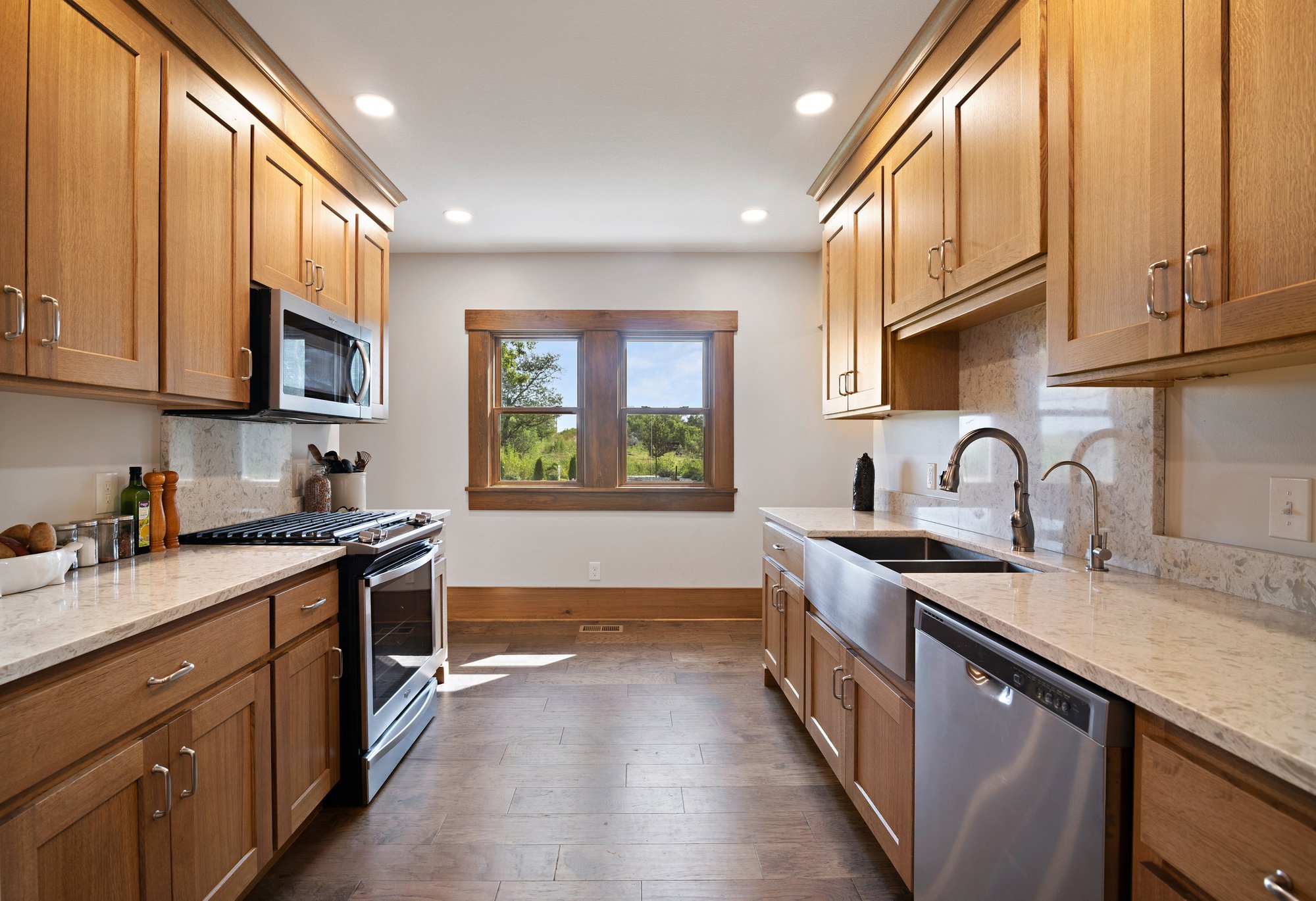 kitchen remodel with wood cabinets and stainless steel appliances in manhattan kansas