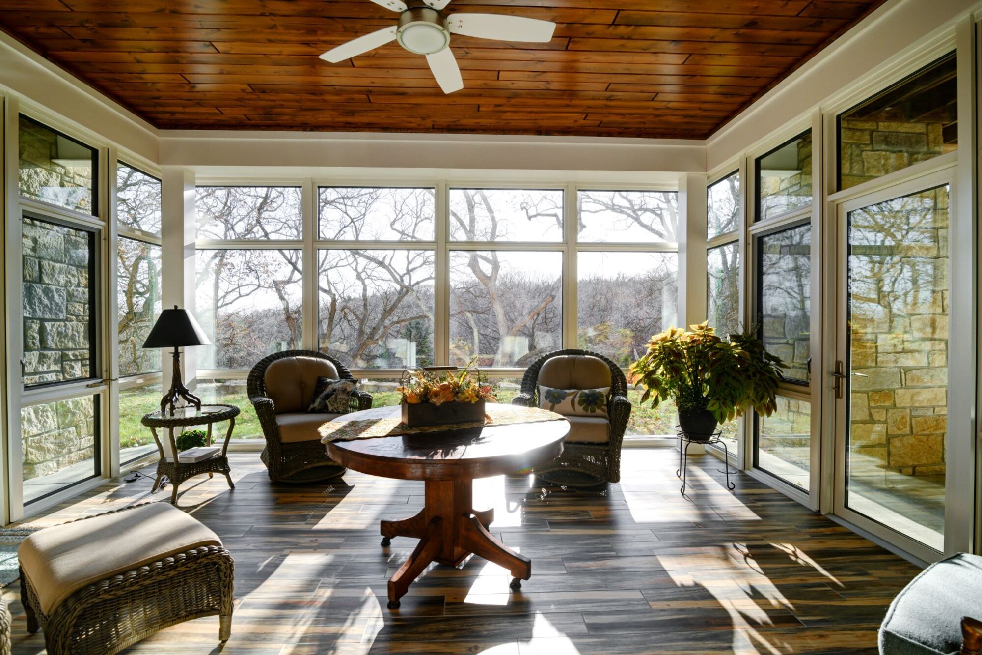whole home remodel in manhattan kansas sunroom with fan